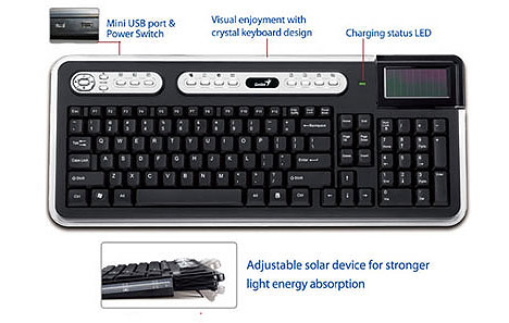 Genius keyboard powered by sun