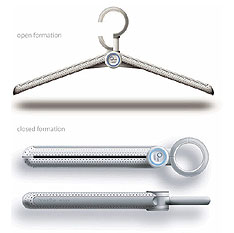 Concept clothes hanger deodorizes as well
