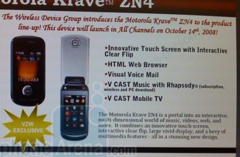 Verizon Offers Motorola Krave ZN4