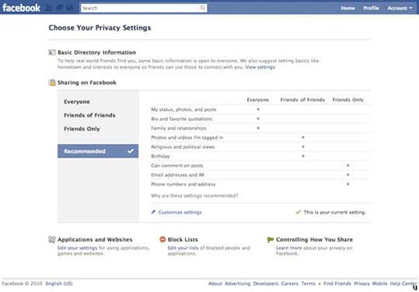 New Facebook 
privacy settings rolls out