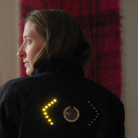 Jacket features turn signal LEDs