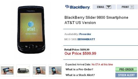 NYC Retailer Begins Accepting Pre-orders For The BlackBerry 9800 Slider