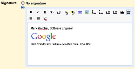 Gmail Now Offers Rich Text Signatures