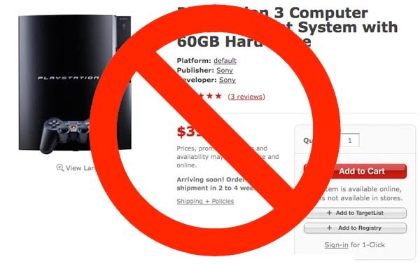 $40 PlayStation 3 taken down from Target’s website $40 PlayStation 3 taken down from Target’s website