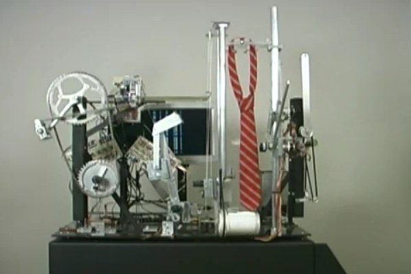 This machine ties neckties automatically This machine ties neckties automatically
