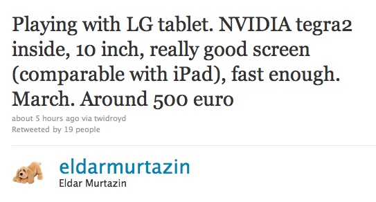 LG G Slate said to have a display comparable to the iPad LG G Slate said to have a display comparable to the iPad