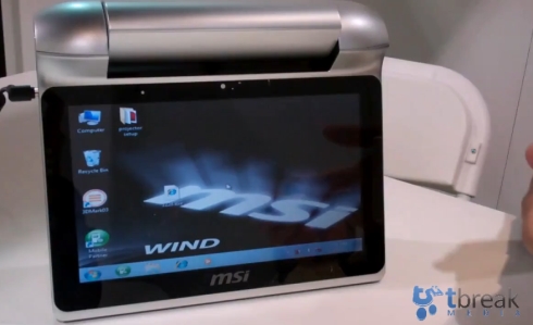 MSI tablet features a built in projector MSI tablet features a built in projector
