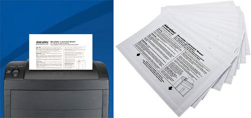 Lubricant sheets shredded for a purpose Lubricant sheets shredded for a purpose