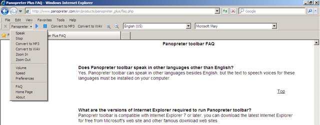 Panopreter Plus helps the visually impaired to use computers Panopreter Plus helps the visually impaired to use computers