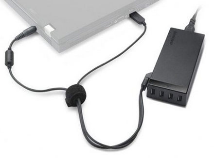 Lenovo 65W AC Adapter charges your laptop and gives you extra USB ports Lenovo 65W AC Adapter charges your laptop and gives you extra USB ports