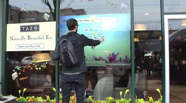 Canadian Starbucks gets interactive storefront display Canadian Starbucks gets interactive storefront display