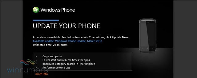 Windows Phone 7 NoDo update rolling out now Windows Phone 7 NoDo update rolling out now