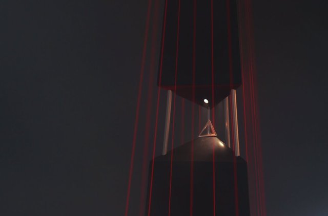 This laser harp makes weird sounds This laser harp makes weird sounds