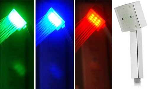 LED color changing shower head