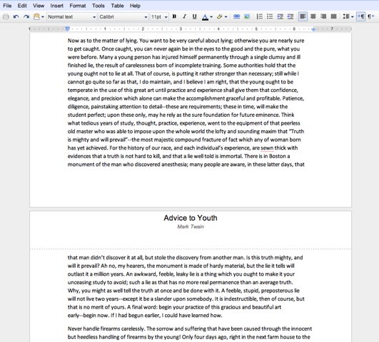 Google Docs now has Pagination Google Docs now has Pagination