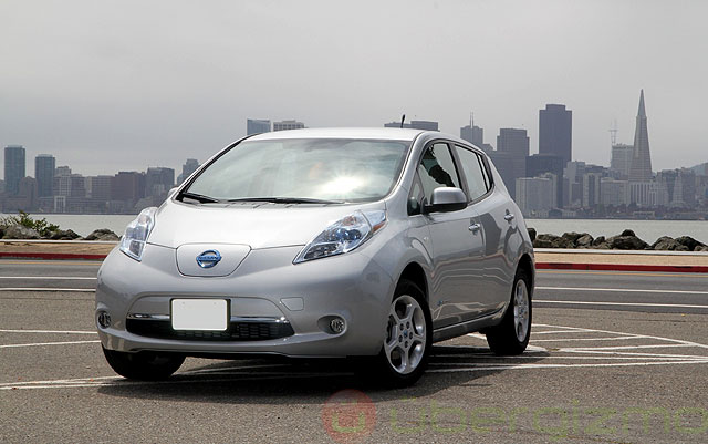The Nissan LEAF is the first mass produced full electric car no gas tank 