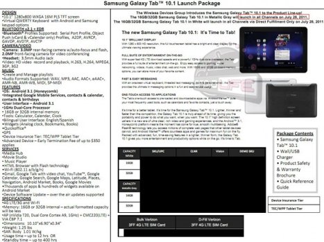 Samsung Galaxy Tab 10.1 with LTE headed for Verizon on July 28th Samsung Galaxy Tab 10.1 with LTE headed for Verizon on July 28th