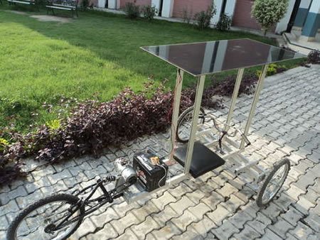 Solar powered reverse trike