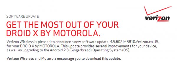 Droid X Gingerbread update fix released Droid X Gingerbread update fix released