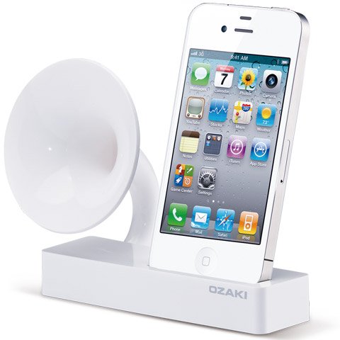 Ozaki iSuppli Gramo iPhone Charger Speaker is cute and retro Ozaki iSuppli Gramo iPhone Charger Speaker is cute and retro