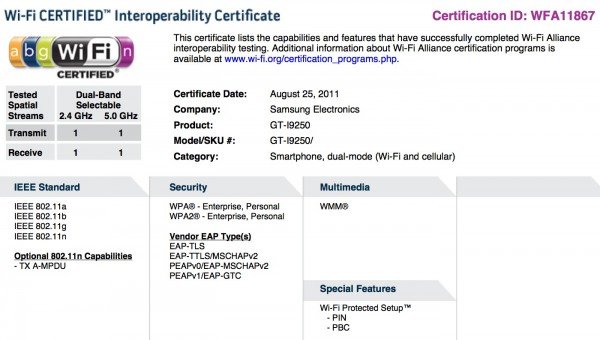 Samsung Nexus Prime receives WiFi certification Samsung Nexus Prime receives WiFi certification