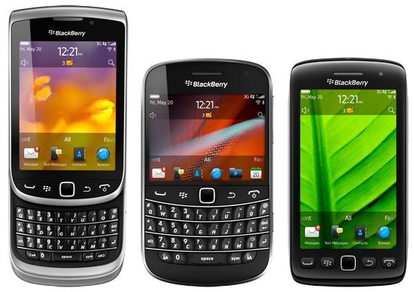 BlackBerry Torch 9810, BlackBerry Bold 9900/9930 and BlackBerry Torch 9850/9860
