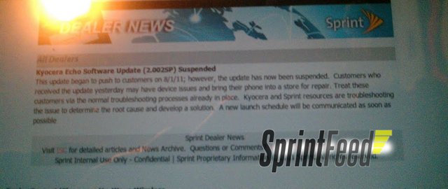 Kyocera Echo update pulled Kyocera Echo update pulled