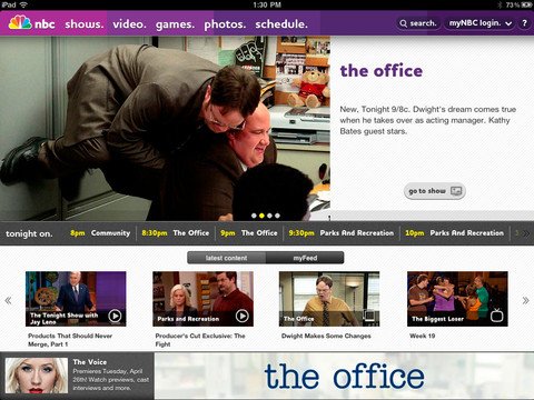 NBC iPad app now streams full episodes NBC iPad app now streams full episodes