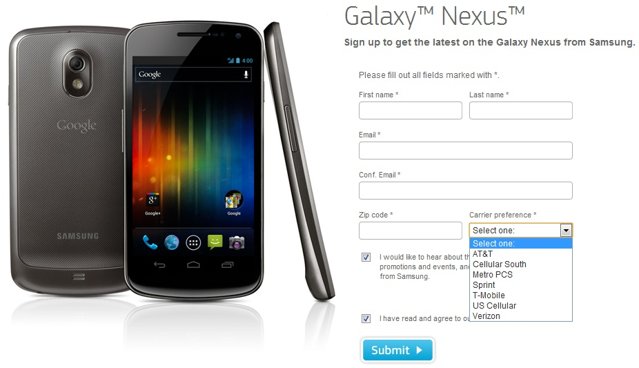 Galaxy Nexus interest page