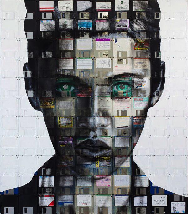 Nick Gentry creates art from old floppy disks