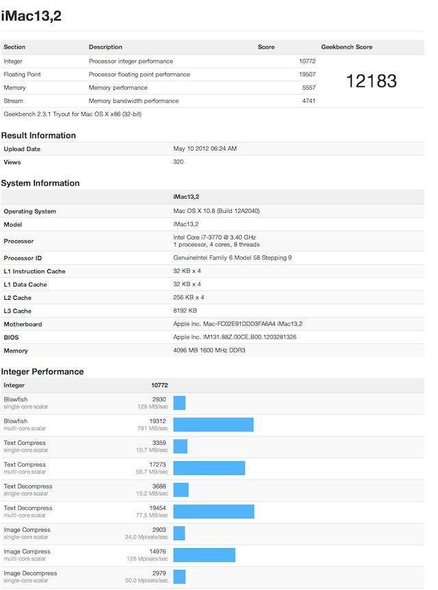 iMacs to get Ivy Bridge processors spotted in benchmark tests