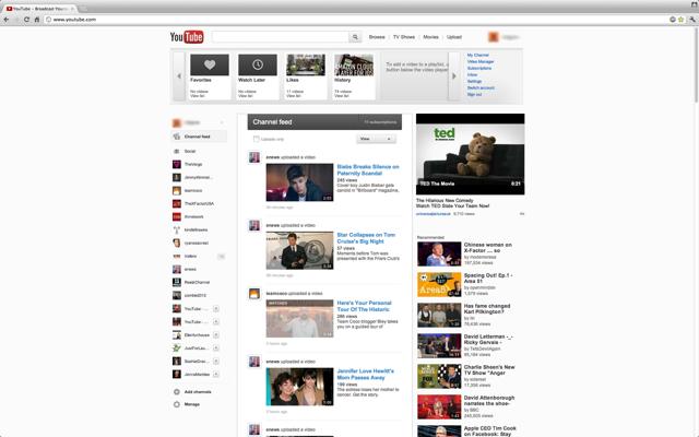 YouTube tests a new design?