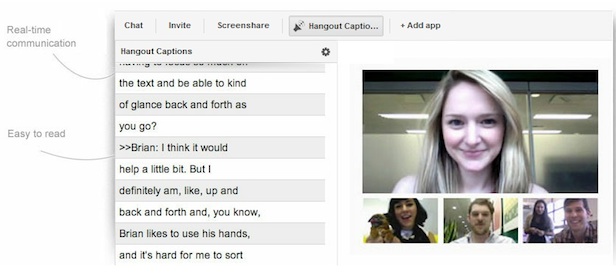 Google+ Hangouts get live captions Google+ Hangouts get live captions