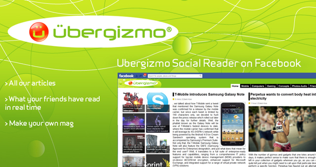 Ubergizmo Launches its Social Reader for Facebook Ubergizmo Launches its Social Reader for Facebook