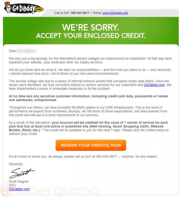 GoDaddy offers 30% discounts to make up for service outage GoDaddy offers 30% discounts to make up for service outage