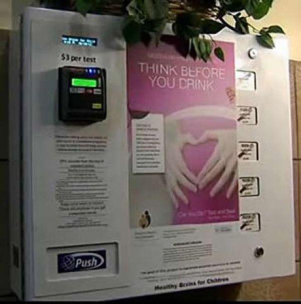Pregnancy test vending machine in a bar is a world’s first