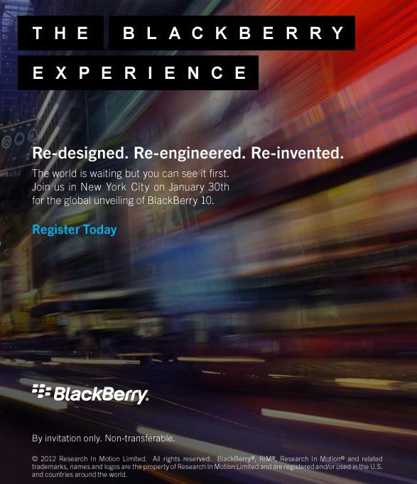 BlackBerry 10 Announcement On January 30, 2013