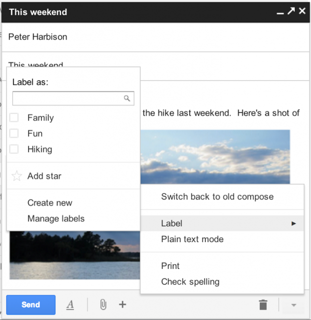 Gmail Updates Compose View With Ability To Label, Star Before Sending Gmail Updates Compose View With Ability To Label, Star Before Sending