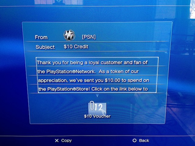 Sony Sending Out $10 PSN Credit To Loyal Customers Sony Sending Out $10 PSN Credit To Loyal Customers