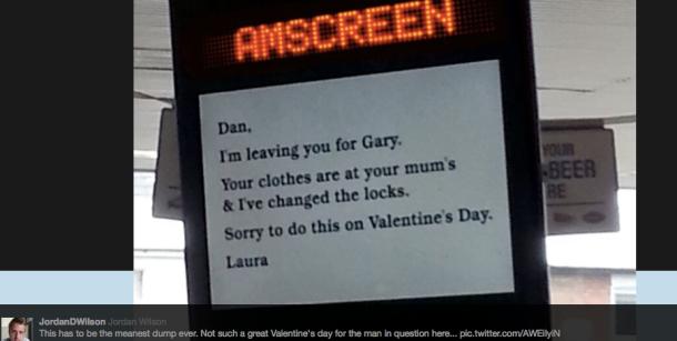 Woman Uses Digital Board to Break Up With Her Lover Woman Uses Digital Board to Break Up With Her Lover
