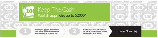 Microsoft Offering Windows Developers $100 In Cash For New Apps