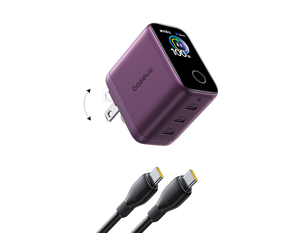 Baseus PicoGo Pro AH22 Puts 100W, Three USB-C Ports and a Display in a Tiny Charger
