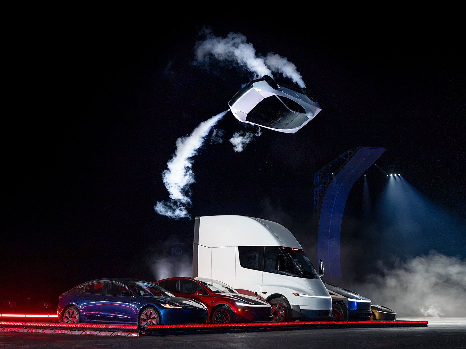 Tesla Roadster Demo: Upside-Down Suction, Mid-Air Corkscrews, and a Thruster-Assisted 0.81s 0-60